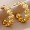 Discount Dear-Lover Seashell Linked C-shape Plated Alloy Earrings Gold
