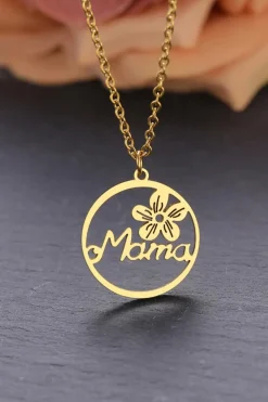 Sale Dear-Lover Special Gift Floral Mama Letter Necklace Gold