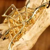 Hot Dear-Lover Spider Web Shape Plated Halloween Hair Clip Gold