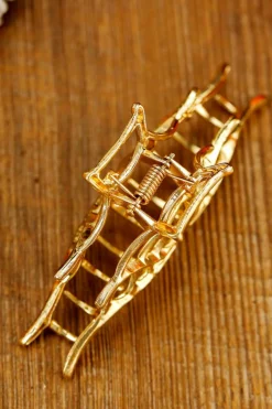 Hot Dear-Lover Spider Web Shape Plated Halloween Hair Clip Gold