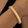 Clearance Dear-Lover Stretchy Plated Metal Wide Bangle Gold