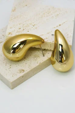 Outlet Dear-Lover Teardrop Plated Alloy Stud Earrings Gold
