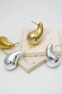 Outlet Dear-Lover Teardrop Plated Alloy Stud Earrings Gold