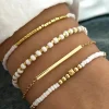 Fashion Dear-Lover Tiny Beaded Multi Layer Bracelet Set Gold