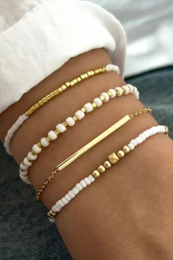 Fashion Dear-Lover Tiny Beaded Multi Layer Bracelet Set Gold