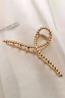 Outlet Dear-Lover Twist Large Alloy Hair Clip Gold