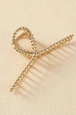 Outlet Dear-Lover Twist Large Alloy Hair Clip Gold