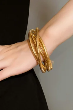 Online Dear-Lover Twist Stacked Exaggerated Alloy Bracelet Gold