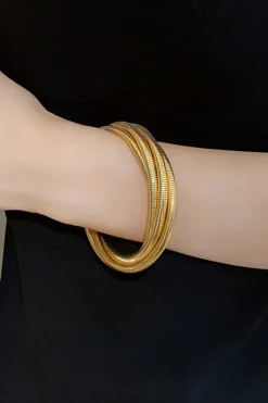 Online Dear-Lover Twist Stacked Exaggerated Alloy Bracelet Gold