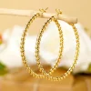 Outlet Dear-Lover Twisted Detail Plated Alloy Large Hoop Earrings Gold