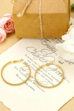 Outlet Dear-Lover Twisted Detail Plated Alloy Large Hoop Earrings Gold