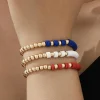 Online Dear-Lover US Flag Theme Beaded Triple Layer Bracelets Gold