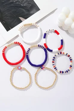 New Dear-Lover USA Multi Beading Layered Bracelet Gold