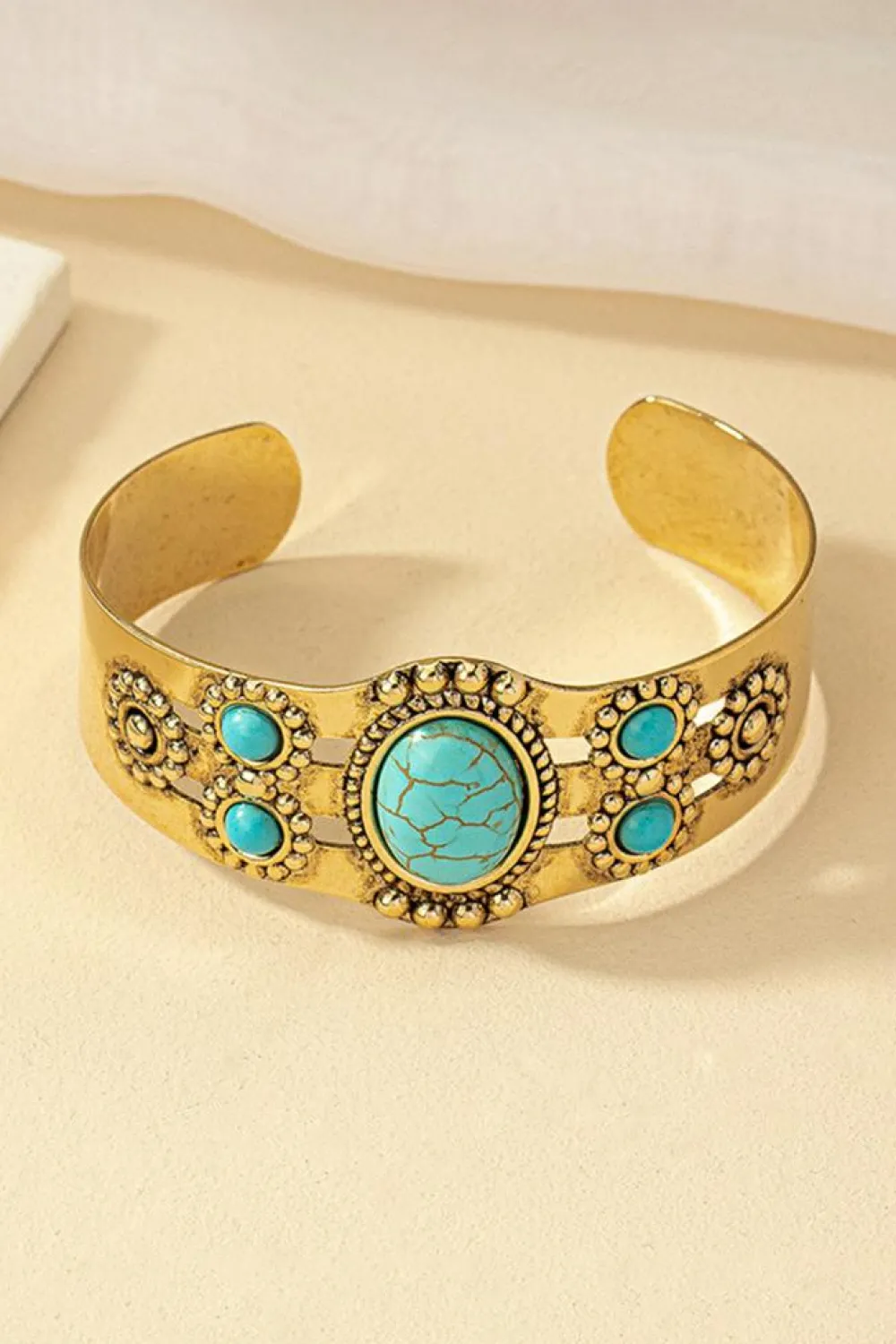 New Dear-Lover Vintage Boho Turquoise Cuff Bracelet Gold