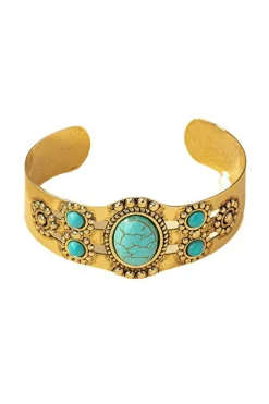 New Dear-Lover Vintage Boho Turquoise Cuff Bracelet Gold