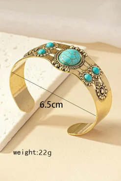 New Dear-Lover Vintage Boho Turquoise Cuff Bracelet Gold
