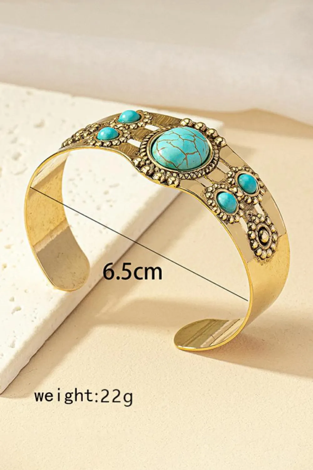 New Dear-Lover Vintage Boho Turquoise Cuff Bracelet Gold