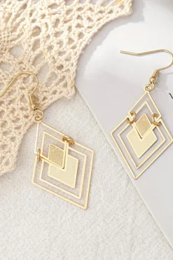 Discount Dear-Lover Vintage Geometric Plated Alloy Dangle Earrings Gold