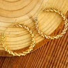 Discount Dear-Lover Vintage Textured Hoop Earrings Gold