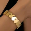 Sale Dear-Lover Water Drop Patched Plated Titanium Steel Bangle Gold