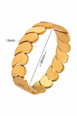 Sale Dear-Lover Water Drop Patched Plated Titanium Steel Bangle Gold