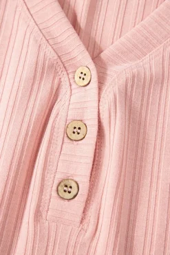 Outlet Dear-Lover Ribbed Button V Neck Tank Top and Shorts Set Gossamer Pink