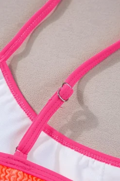 Outlet Dear-Lover Color Block High Waisted Sexy Bikini Set Grapefruit Orange