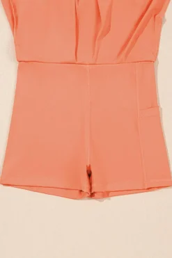 Hot Dear-Lover Spaghetti Straps U Neck Pocketed Active Dress Grapefruit Orange