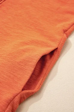 Sale Dear-Lover U Neck Button Front Sleeveless Romper Grapefruit Orange