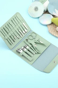 Best Dear-Lover 16pcs Portable Manicure Nail Clippers Set Grass Green