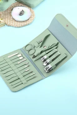 Best Dear-Lover 16pcs Portable Manicure Nail Clippers Set Grass Green
