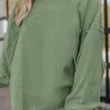 Clearance Dear-Lover Ribbed Corduroy Oversized Sweatshirt Grass Green