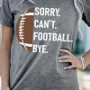 New Dear-Lover American Rugby Football Graphic Casual T Shirt Gray