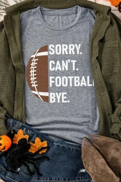 New Dear-Lover American Rugby Football Graphic Casual T Shirt Gray