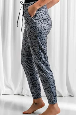 Hot Dear-Lover Breezy Leopard Joggers Gray