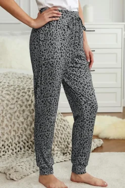 Hot Dear-Lover Breezy Leopard Joggers Gray