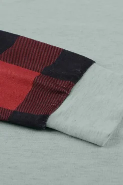 New Dear-Lover Buffalo Plaid Long Sleeve Sweatshirt Gray