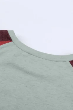 New Dear-Lover Buffalo Plaid Long Sleeve Sweatshirt Gray