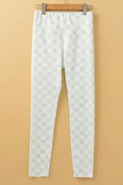Outlet Dear-Lover Checkered Pattern High Waist Skinny Leggings Gray