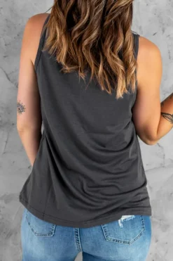 Outlet Dear-Lover CHILL Graphic Print Tank Top Gray