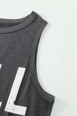 Outlet Dear-Lover CHILL Graphic Print Tank Top Gray