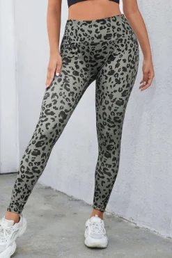 Clearance Dear-Lover Classic Leopard Print Active Leggings Gray