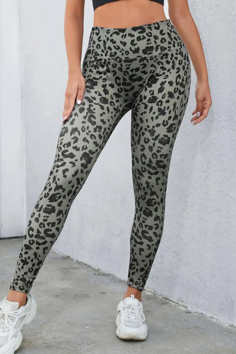 Clearance Dear-Lover Classic Leopard Print Active Leggings Gray