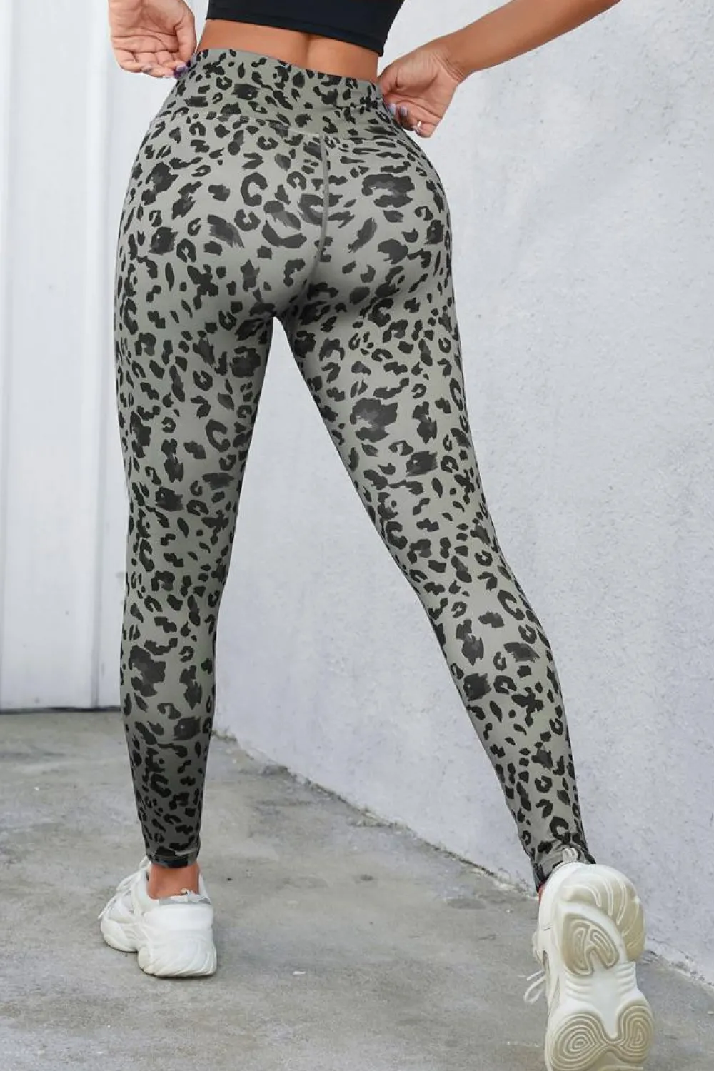 Clearance Dear-Lover Classic Leopard Print Active Leggings Gray