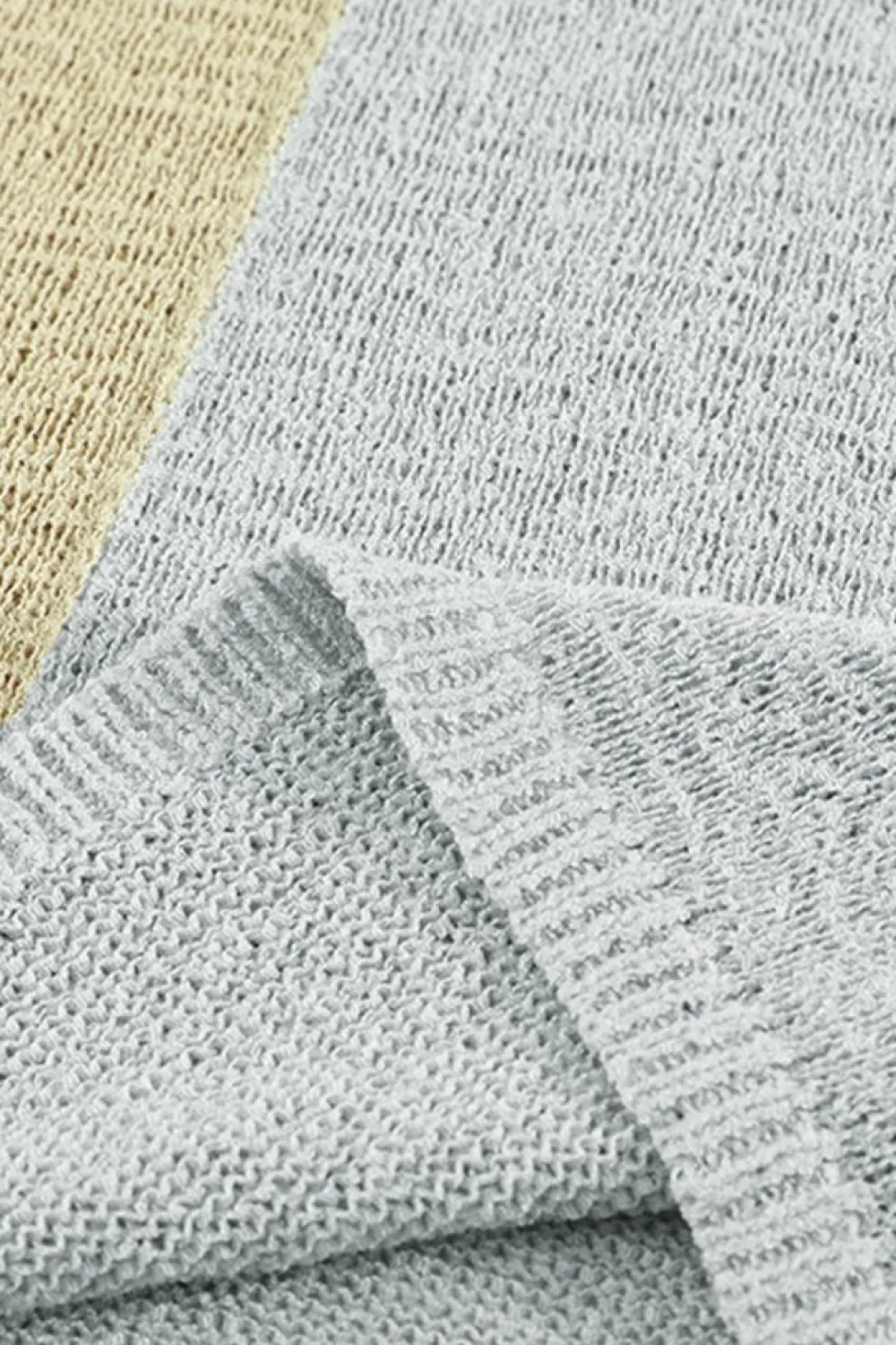 Online Dear-Lover Color Block Knitted Tank Top Gray