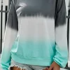 Sale Dear-Lover Color Block Tie Dye Pullover Sweatshirt Gray