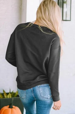 Sale Dear-Lover COOL MOMS CLUB Drop Shoulder Sweatshirt Gray