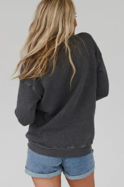 Sale Dear-Lover COOL MOMS CLUB Drop Shoulder Sweatshirt Gray