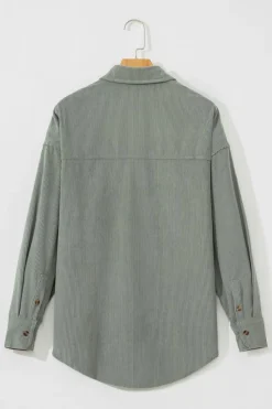 New Dear-Lover Corduroy Button Pocket Shirt Gray