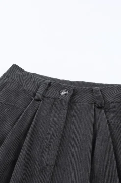 New Dear-Lover Corduroy High Waist Straight Leg Pants Gray